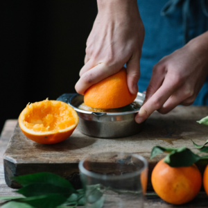 squeeze the 2 oranges