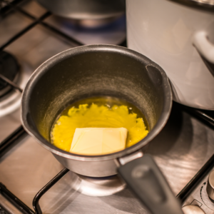 Add the butter into a saucepan 