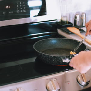 In a pan, add a cube of butter 