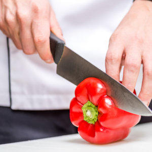 cut the red pepper