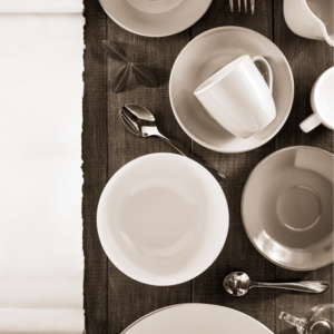 In small ceramic dishes