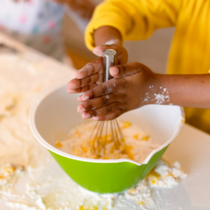 cold butter, brown sugar, baking powder and salt