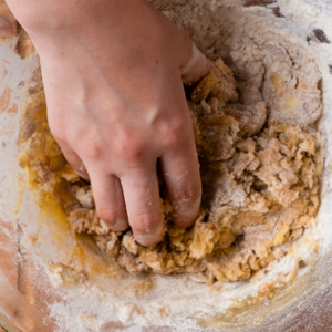 Mix the dough using your fingers