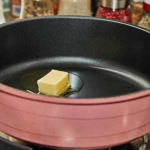 put the butter in a round pan