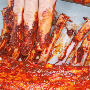 Mix marinade with meat