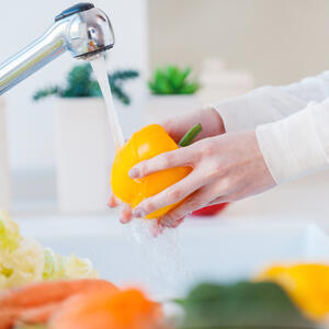Wash, peel and cut the vegetables.