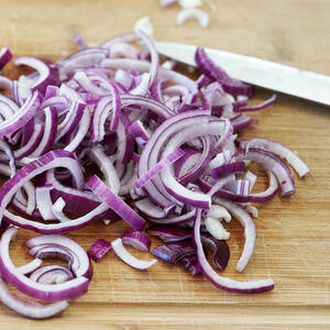 cut the red onion