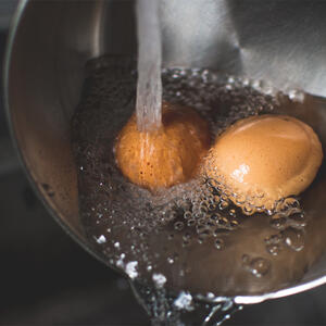 rinse the eggs