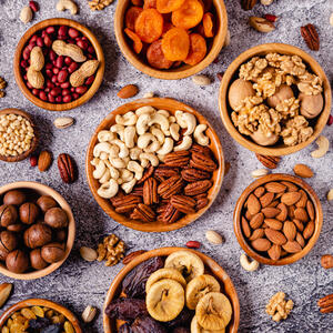 Add chopped dried apricots and nuts.