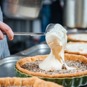 Pour the mixture into a baking tray