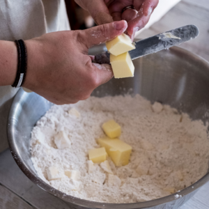Form the dough by mixing