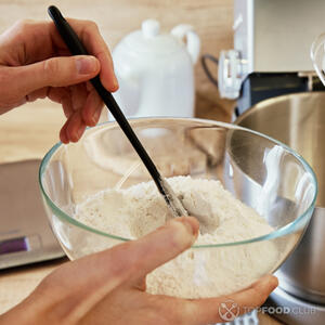 Mix flour, soda, baking powder and salt.