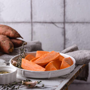 cut the weet potatoes