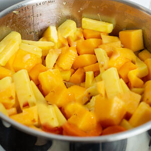 add the chopped pumpkin