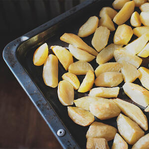 put the potatoes in the oven