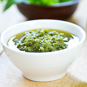 add the wild garlic pesto