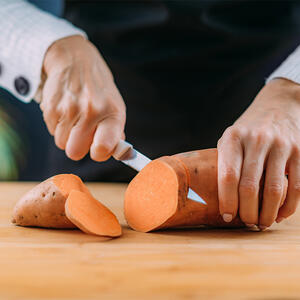 cut the sweet potato