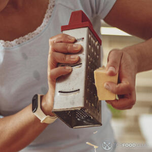 add the grated cheese and puree the potatoes