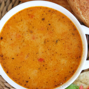 Add the vegetables into a soup