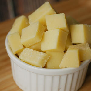 cut the cheese into cubes