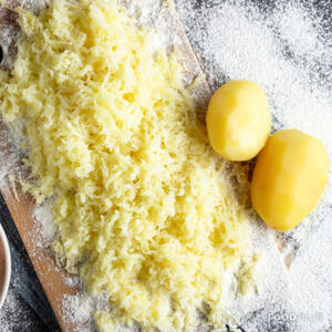 Grate the rest of the potatoes and add to the soup minutes before it is ready.