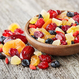 cut the dried fruits