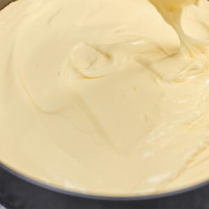 pour the chocolate in a cake pan