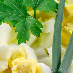 Mix eggs with the greens