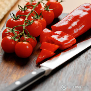 Prepare the tomatoes and peppers