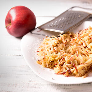 add the grated apple