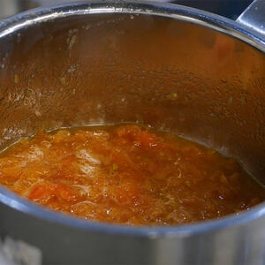 add the gelatin to the orange mixture