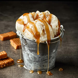 serve the caramel ice cream