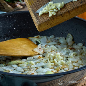 Fry onion and garlic