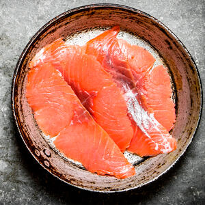 add the salmon slices