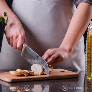 cut the boiled chicken breast