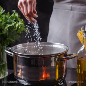 bring water to a boil and salt