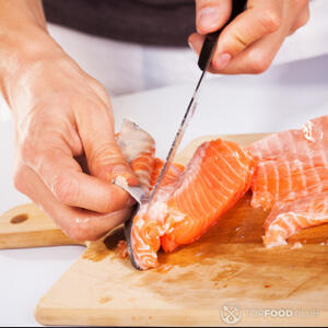 slice salmon