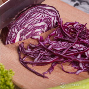 slice red cabbage