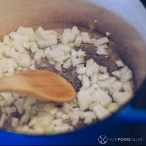 saute onion and minced garlic