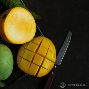 Peel and cut mango