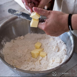 mix flour with butter
