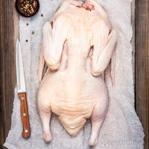 raw duck meat on a tray