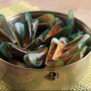raw green mussels