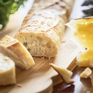 cut the baguette into a few parts 