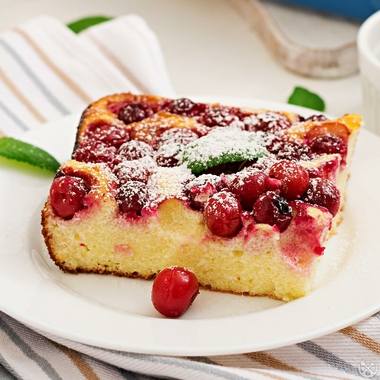 Сottage cheese casserole with cherries