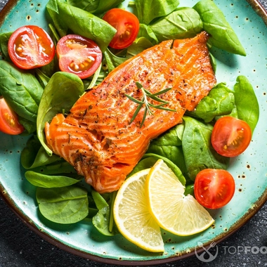 Baked salmon with soy sauce