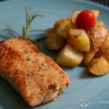 Garlic butter baked salmon