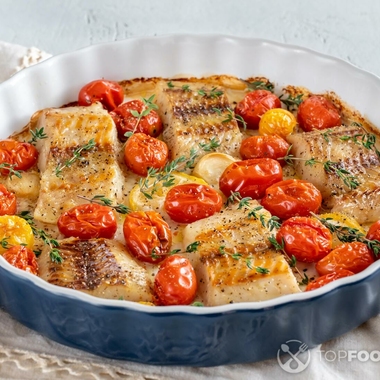Baked cod and butter beans