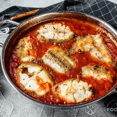 Baked chorizo orzo with hake