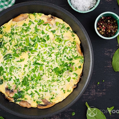 Ginger, spring onion and mushroom omelette